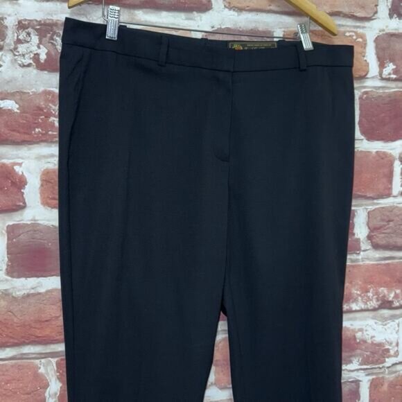 Brooks Brothers Loro Piana Lucia Fit Pants Women's 16 Black Wool Blend Trousers - Picture 3 of 10